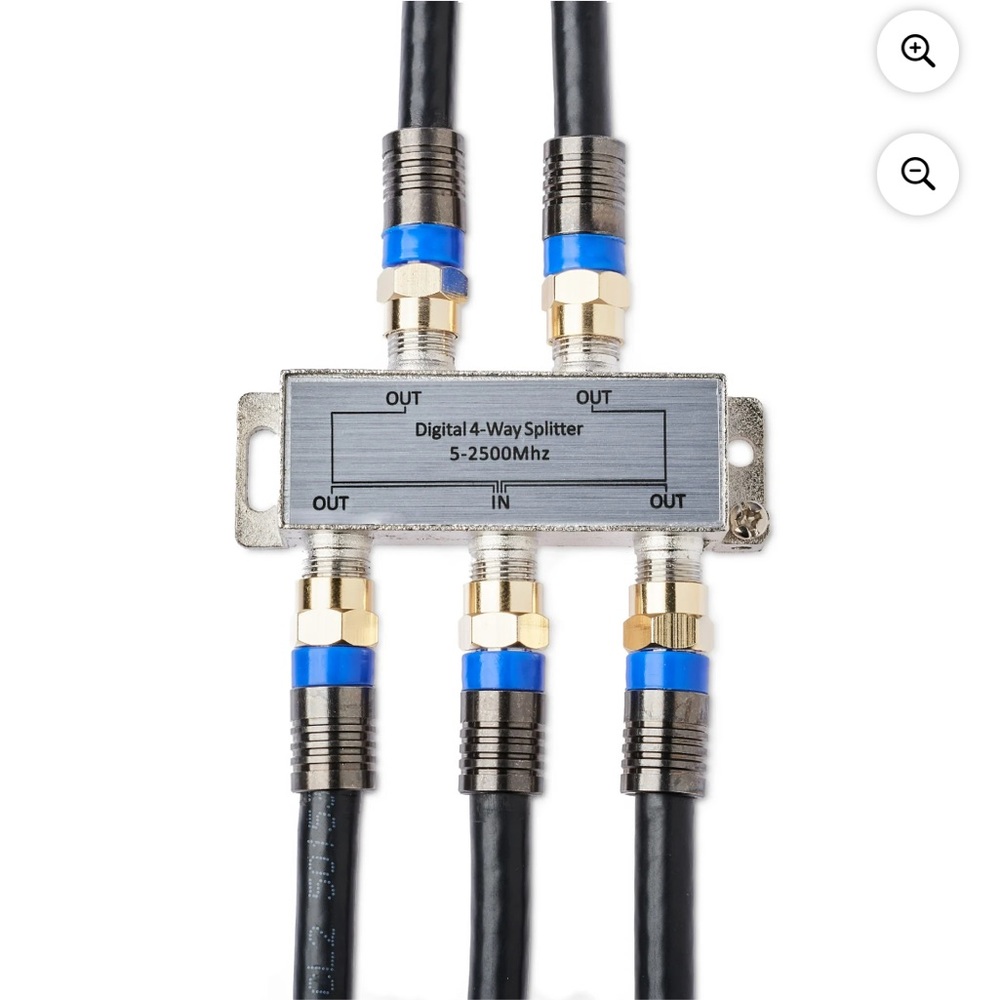 4-Way RF Coax Splitter - Silver Signal Distributor - Picture 3 of 6